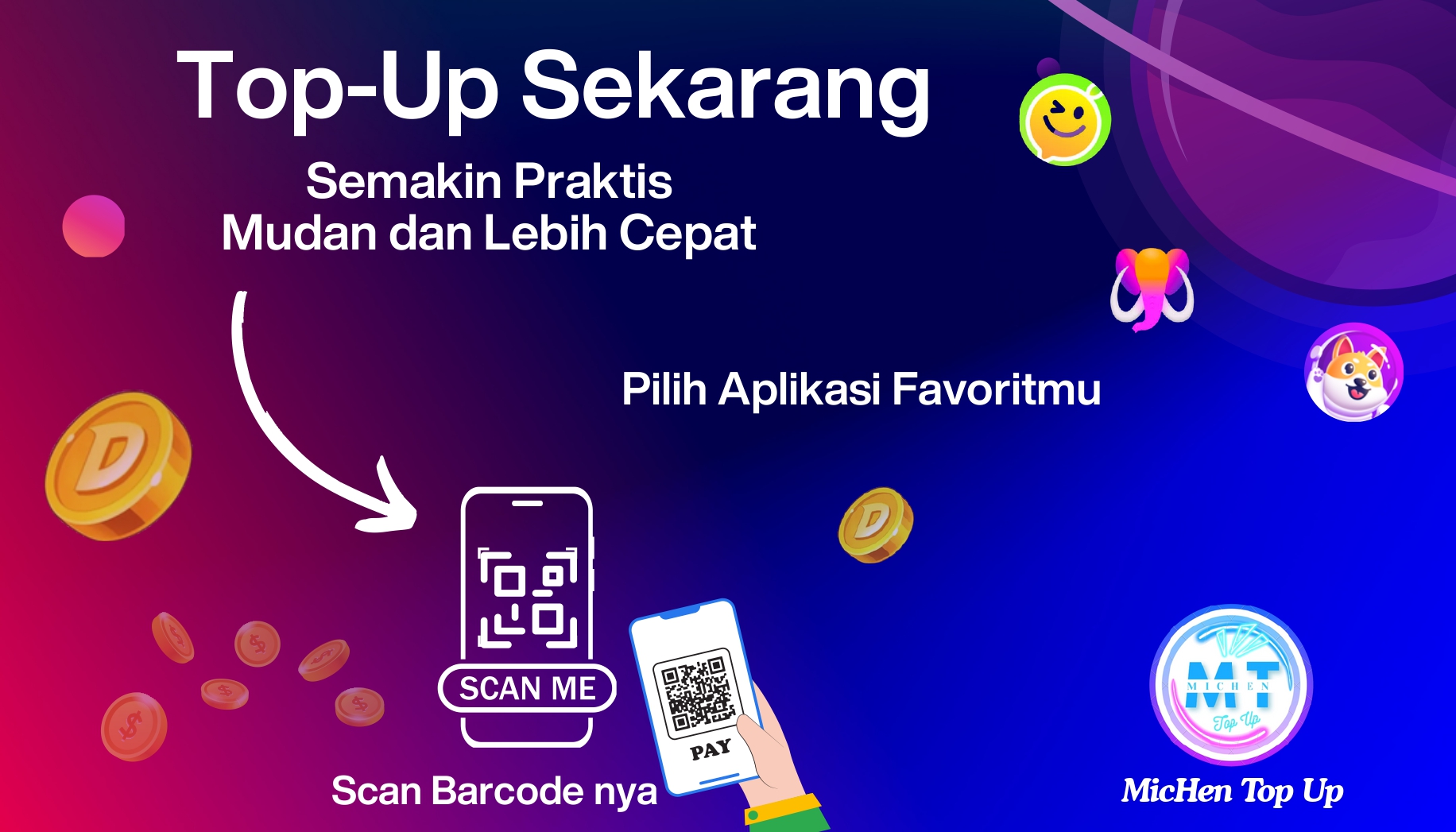 Top Up Sekarang Scan QR